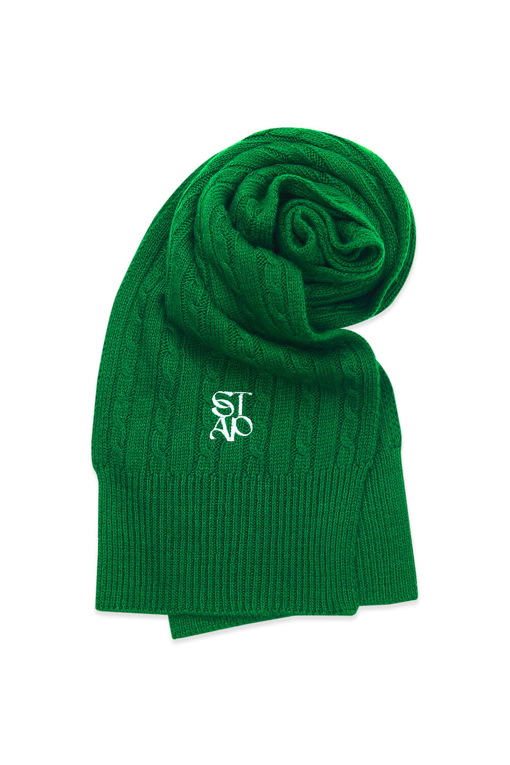 (UNI) Monceau Cable Knit Muffler_Green